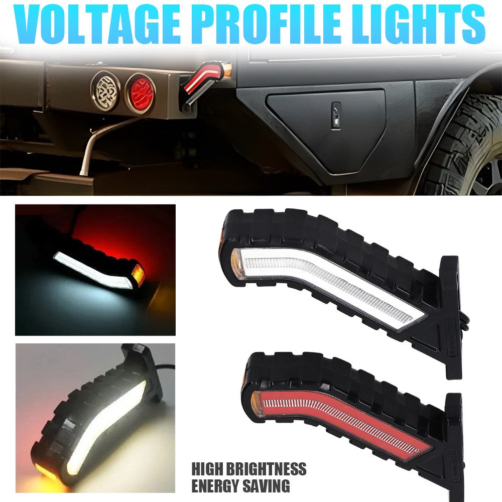 2X 30 LED Side Outline Stalk Marker Trailer Truck Light 12v 24v Amber Red White.