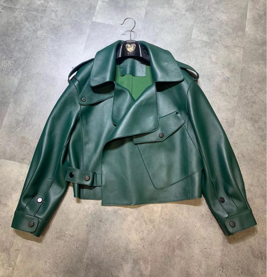 Veste en cuir véritable Veste pour femmes Manteaux en cuir mince