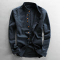 Chemise vintage de style chinois avec un collier mandarin