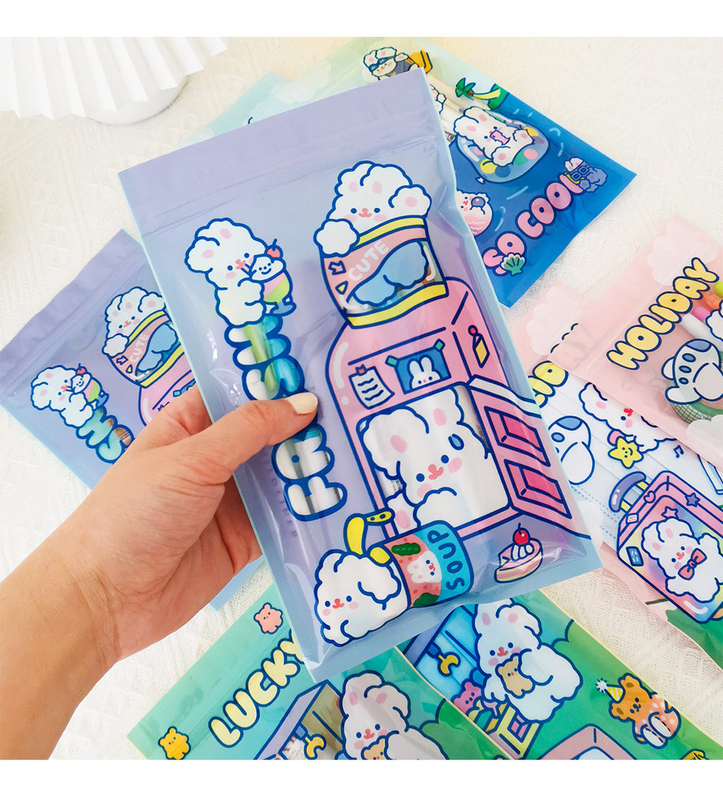 Mignon Rabbit Emballage Emballage Snacks Sealing Pocket Sac cadeau