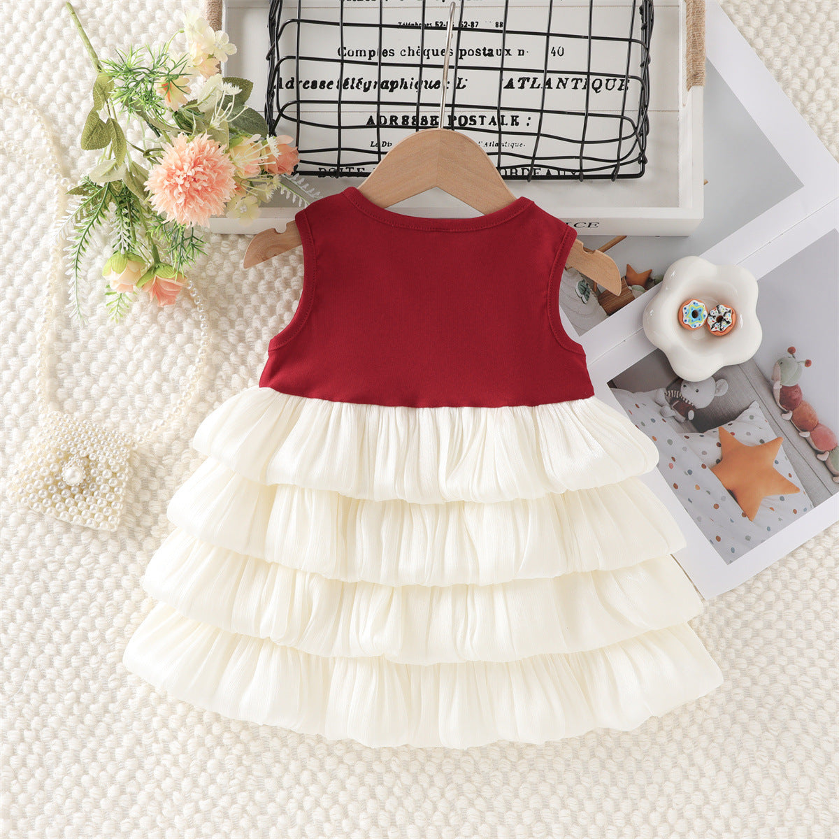 Robe de patchwork sans manches à la mode pour les filles