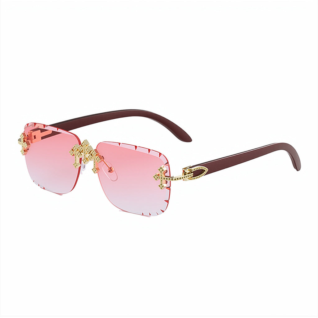 Lunettes de soleil européennes et américaines rétro sans cadre pour hommes
