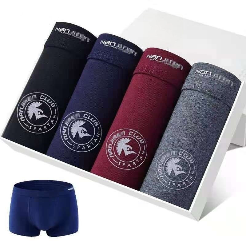 Pack de 4 hommes confortable Boxer en coton respirant avec des imprimés
