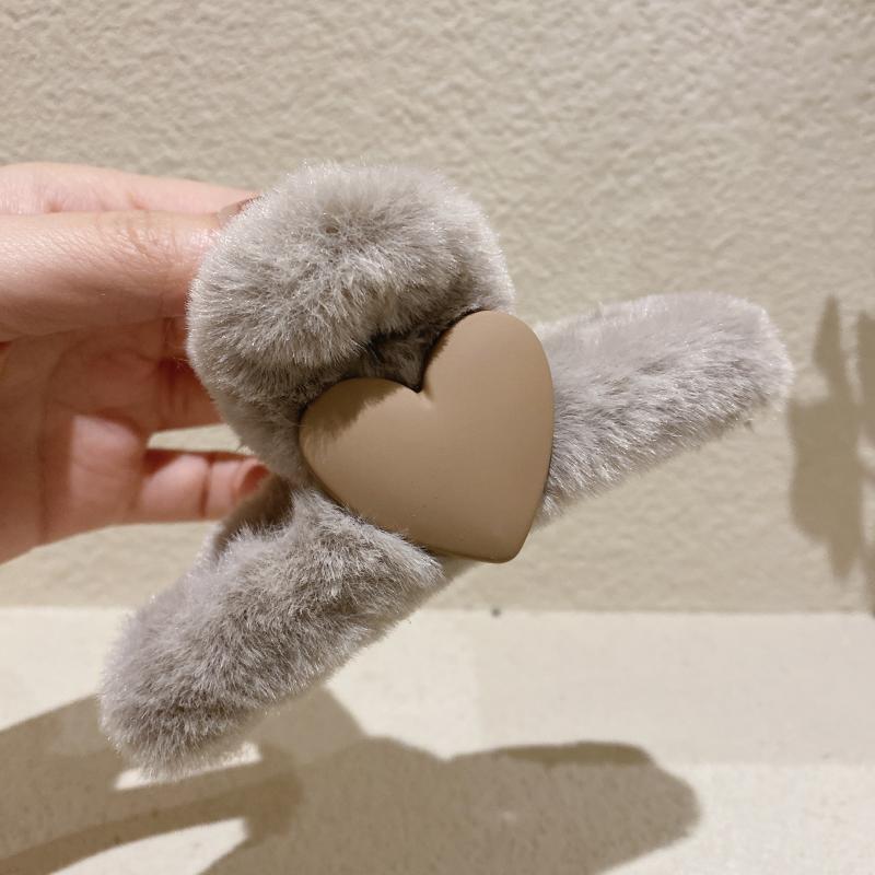 Corée Dongdaemun Love Plush Automne hiver Grab Clip