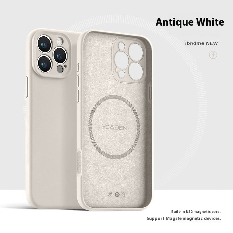Boîtier de téléphone Real liquide Silicone magnétique ultra-mince résistant à la chute Tout inclus