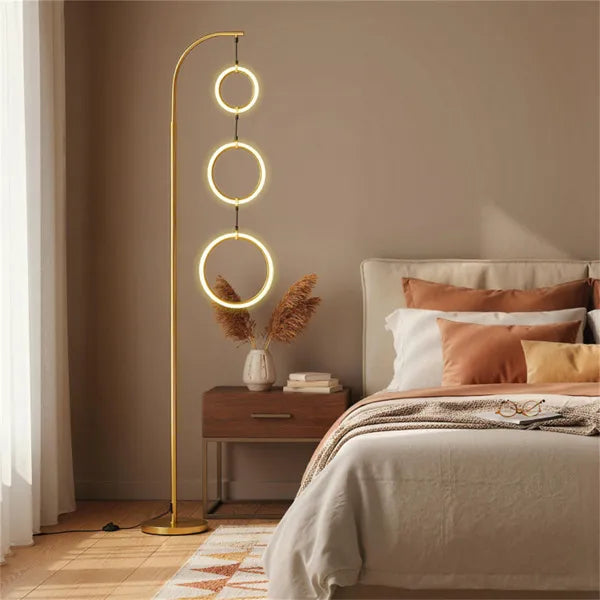 Lampe de sol LED à 3 cercles