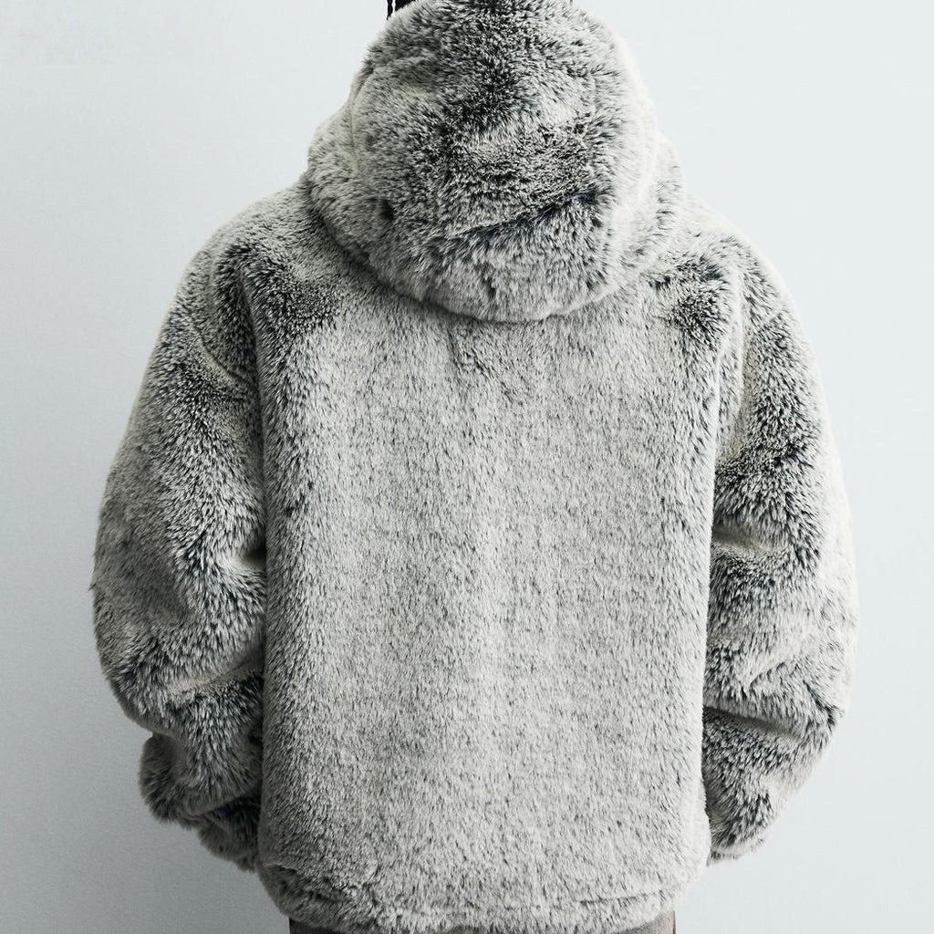Veste à capuche en fausse fourrure