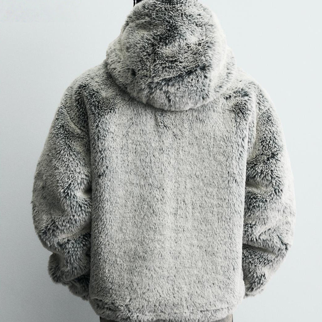 Veste à capuche en fausse fourrure