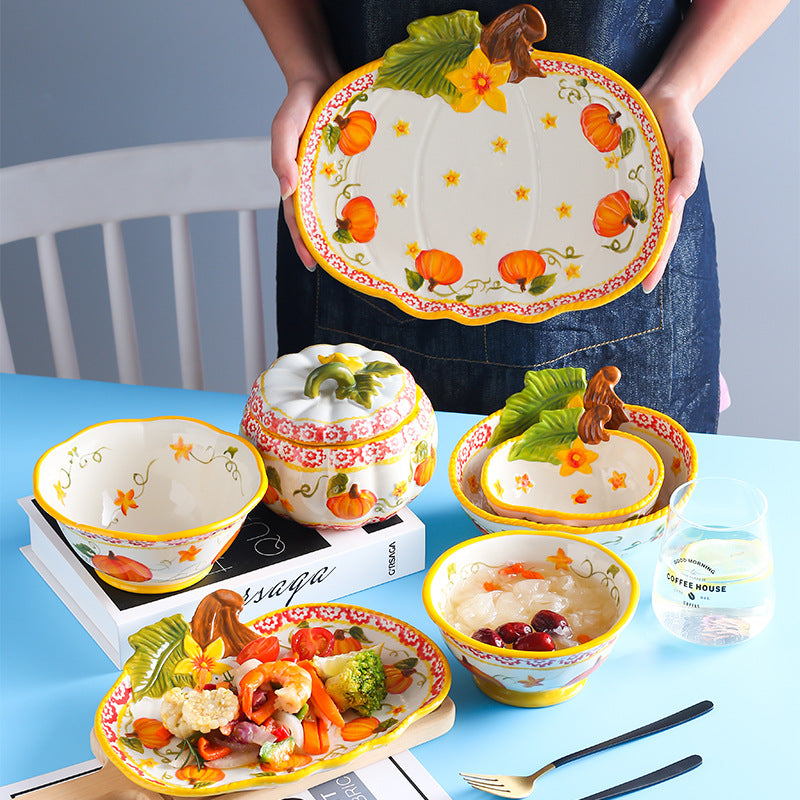 Pumpkin Bowl Plats de plat de plat de nouilles
