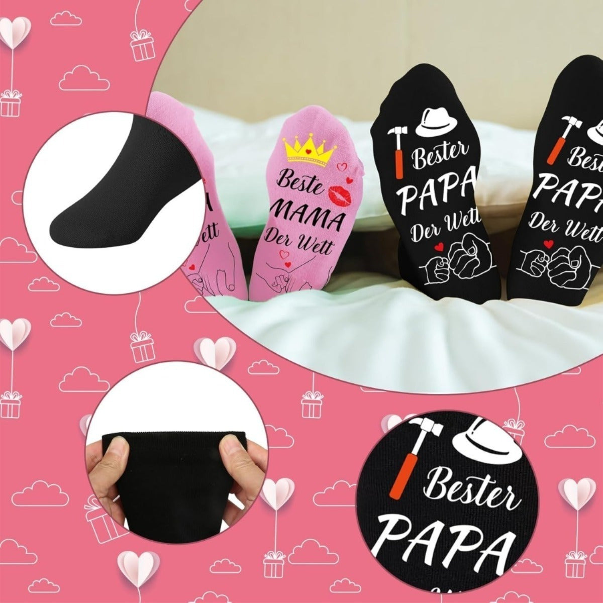 2 paires de -- Meilleure maman et papa chaussons