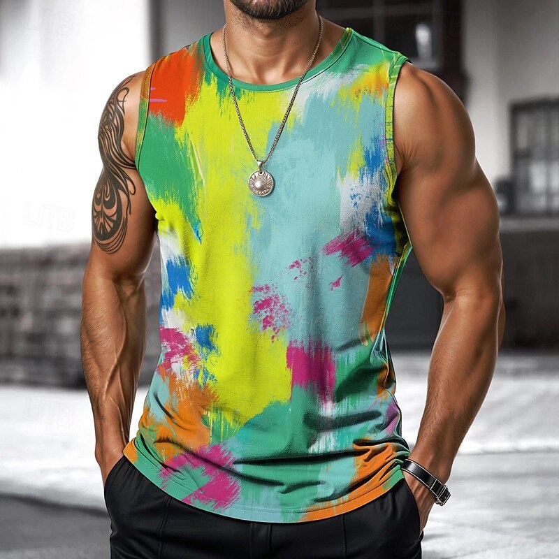 Impression numérique 3D Veste sport sport sans manches d'été pour hommes