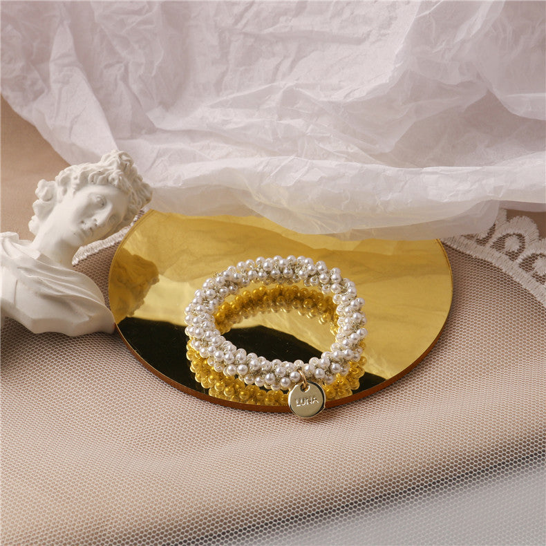 Élégant bandeau perle cristal cheveux cravate femmes