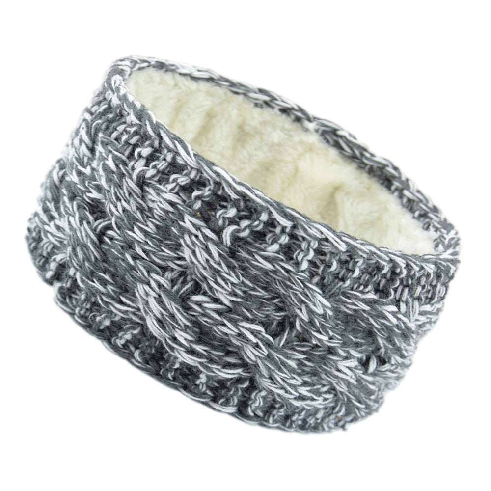 Bande de cheveux tricotées européenne et américaine plus Velvet Laine Couleur Dot Fil Bandeau Variegate