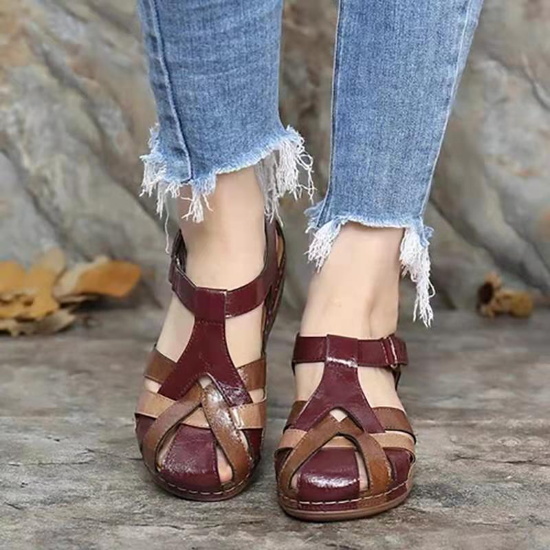 Sandales d'été Imperméable Couleur Mixte Design Wedges Chaussures Femmes