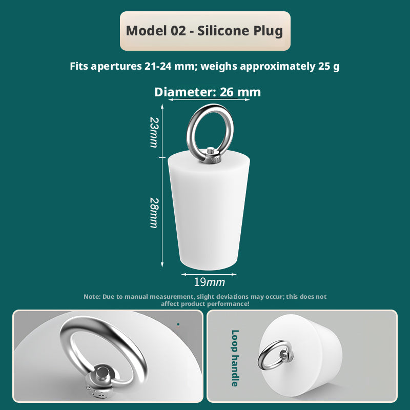 Bouchon silicone en acier inoxydable-1-anneau de levage