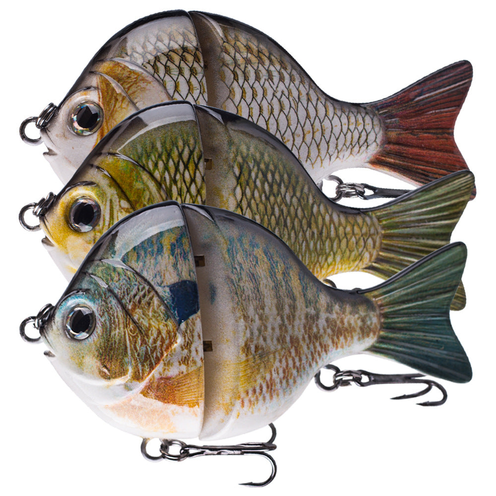 Deux sections avec des perles d'anneaux Lure Simulation Bait Lure Submergé Bait Multi-section Lure