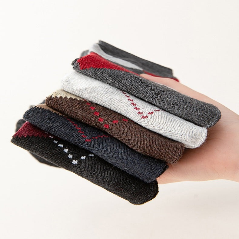 Chaussettes doublées de laine avec lignes à pointes plates
