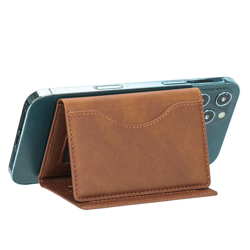 Porte-cartes magnétiques triples en cuir
