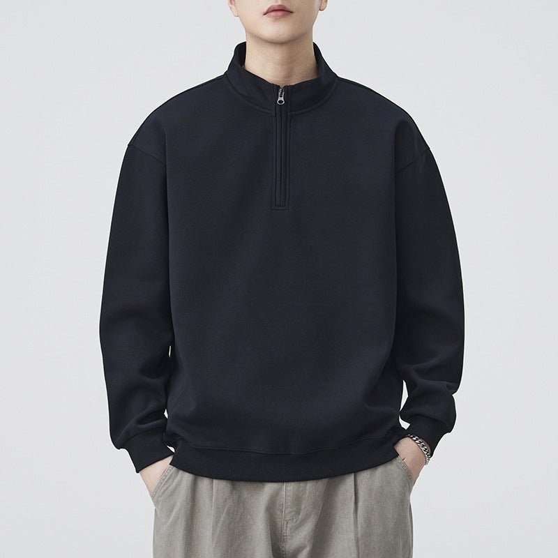 AutomneHiver style japonais Rétro Hommes Stand-collar Zip-up manches longues Hoodie