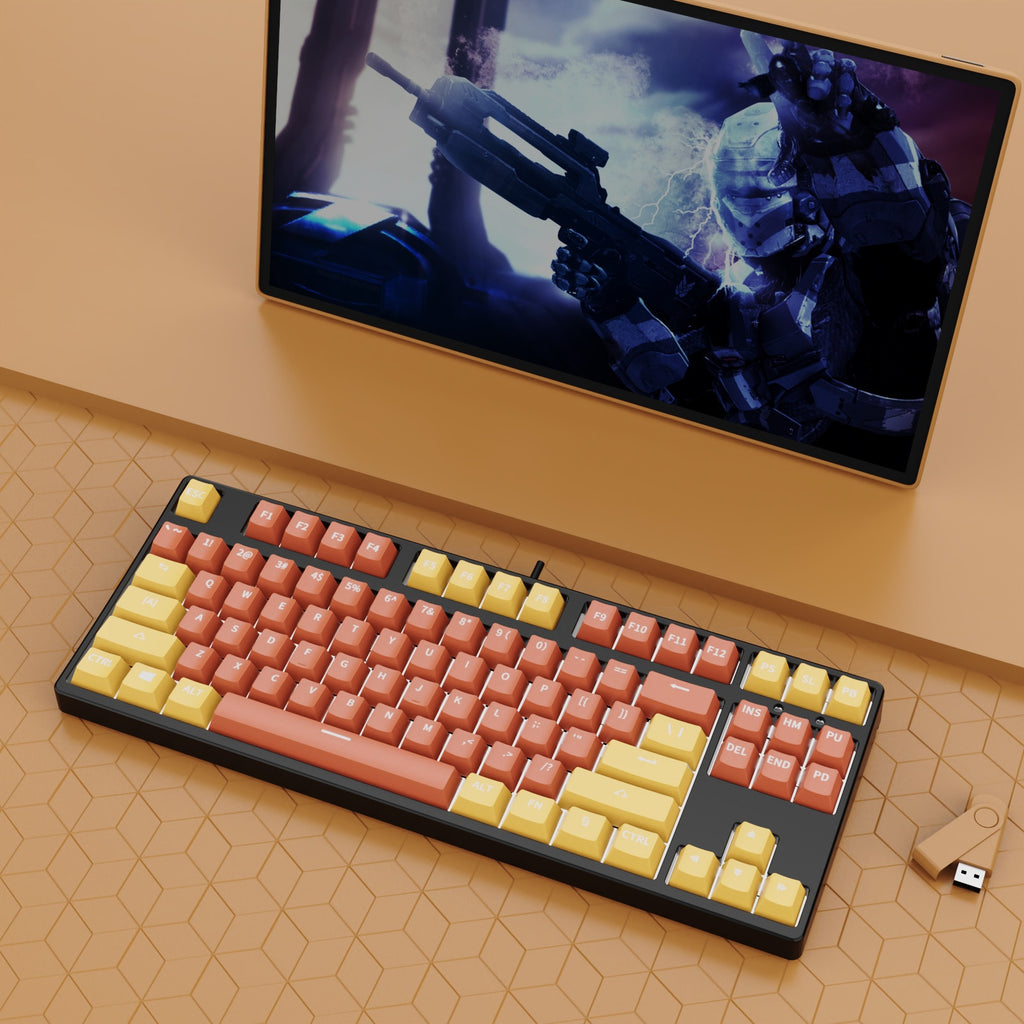 87 Clé filaire prise de jeu deux couleurs clavier mécanique