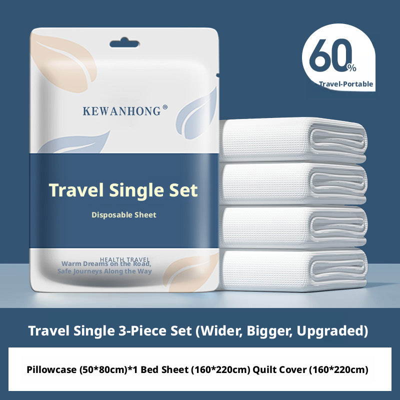 Travel Set - Pillowcase + Flat Sheet + Quilt Cover - 3 Pieces