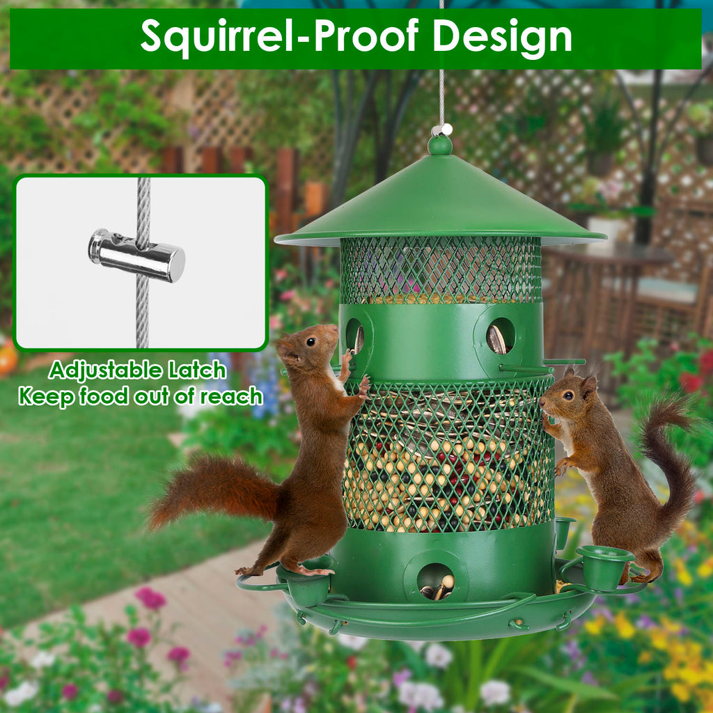 1Pc Wild Bird Feeder Squirrel-Proof Chew-Proof Metal Bird Seed Feeder Outdoor Hanging Bird