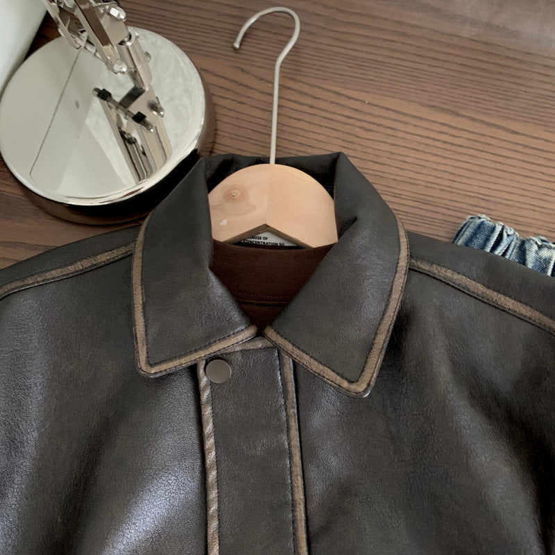 Manteaux en cuir de mode pour garçon