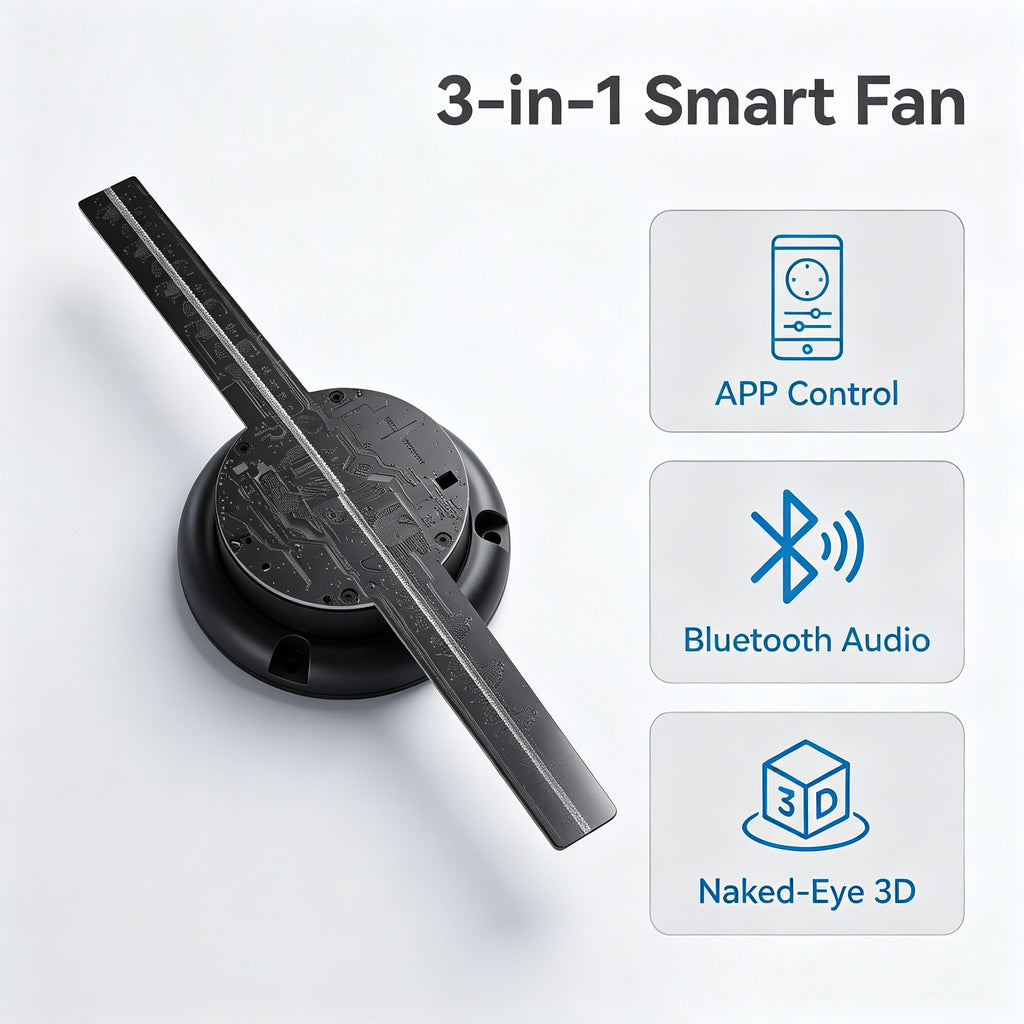 Wiilala 3D hologramme ventilateur 3D cercle App hologramme affichage publicitaire 224 lumières 11.81WiFi Ho