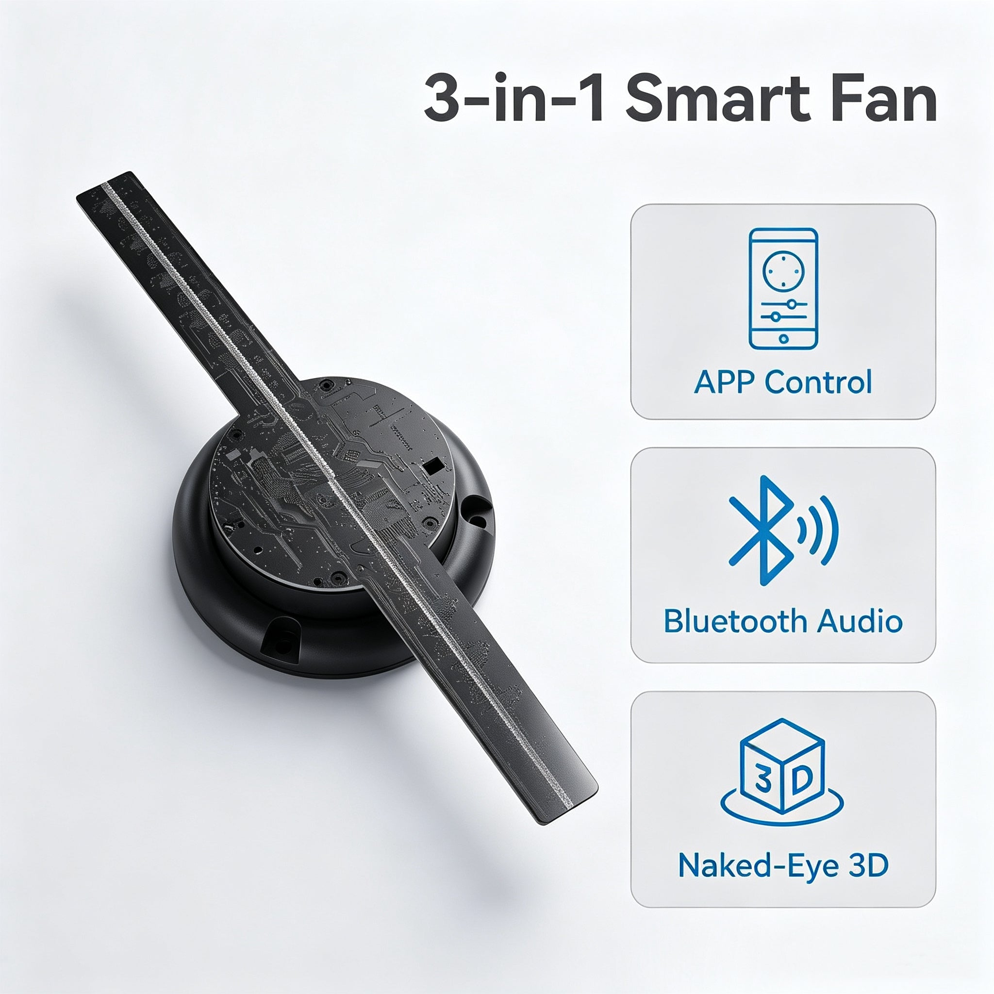 Wiilala 3D hologramme ventilateur 3D cercle App hologramme affichage publicitaire 224 lumières 11.81WiFi Ho