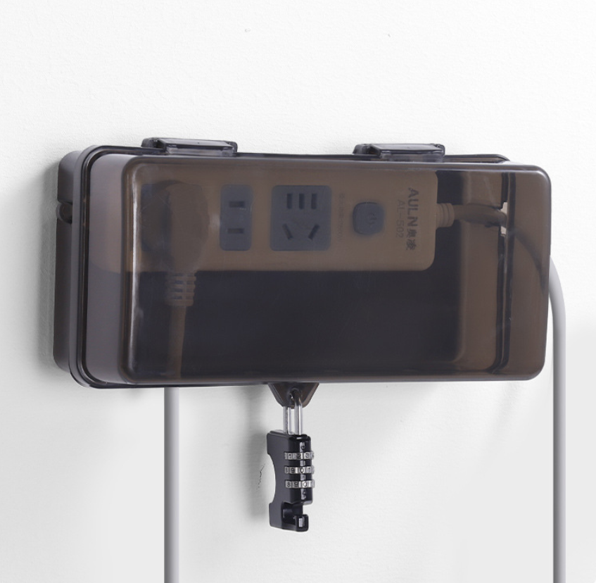 Lockable waterproof power strip box