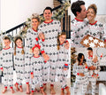 Polyester Noir et blanc Contraste Couleur Christmas Parent-Enfant costume occasionnel pour femmes