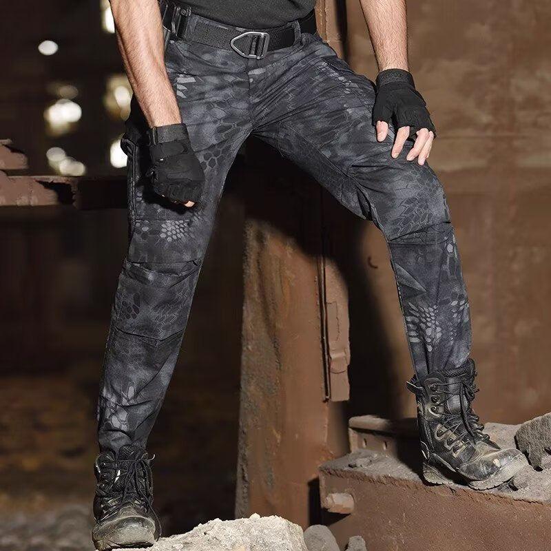 Hommes Outdoor Retro Camouflage Vêtements de travail Pantalons occasionnels