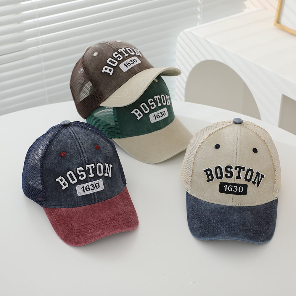 Lettre brodée pour enfants BOS1630 Casquette de baseball en mesh respirante