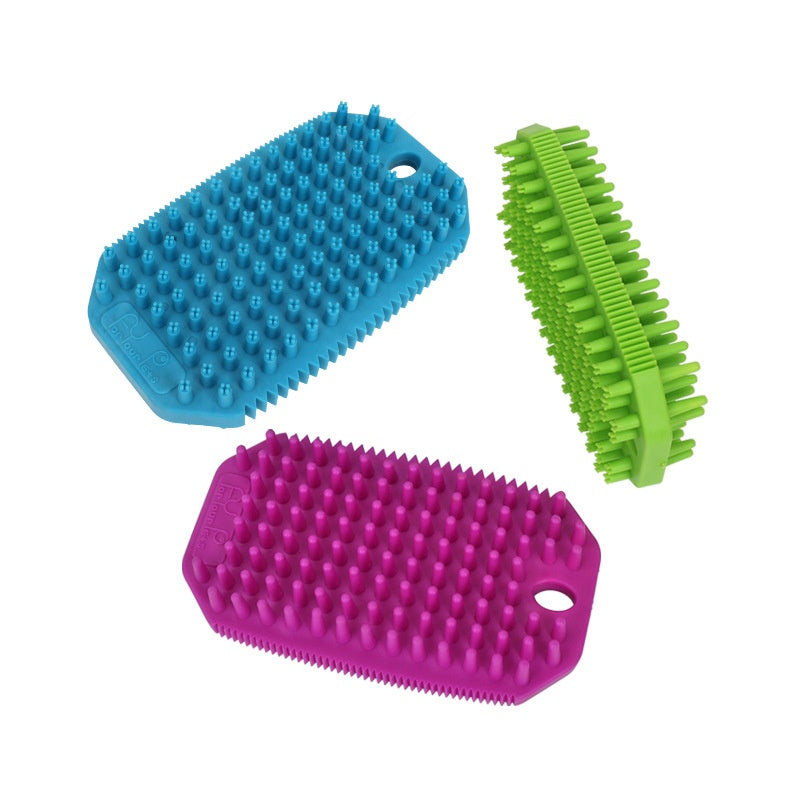 Peigne de massage de bain pour animaux de compagnie Mo brosse d'enlèvement des cheveux humide et sèche double usage