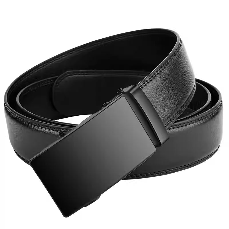 Ceinture de boucle automatique en cuir véritable haut de gamme pour hommes
