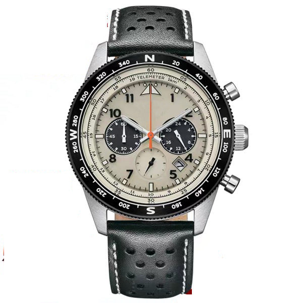 Montre masculine multifonctionnelle à six broches de quartz lumineux