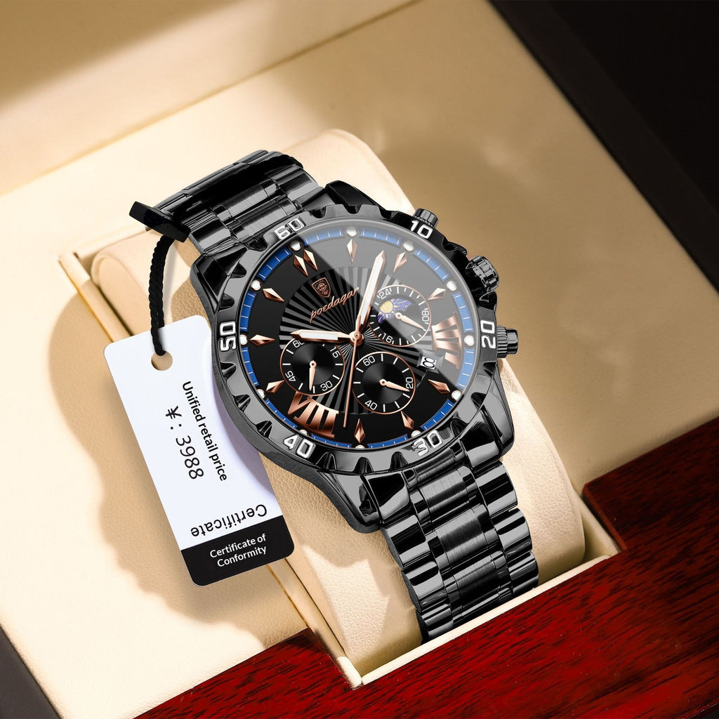 Montre homme multifonctionnelle Phase Lune