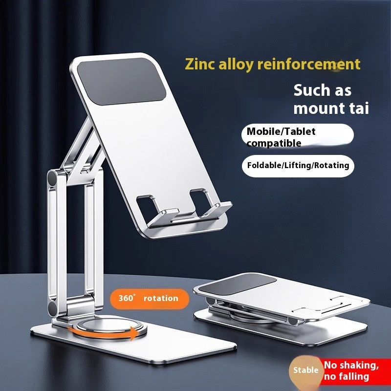 Support de téléphone mobile rotatif en métal Alliage d'aluminium Bureau pliable
