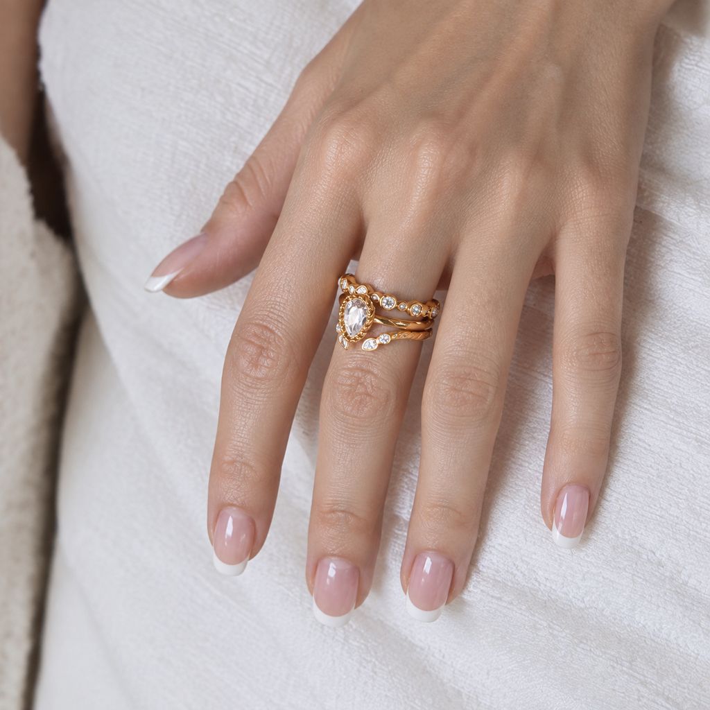 Twist Zircon anneau en acier titane Niche et haut de gamme