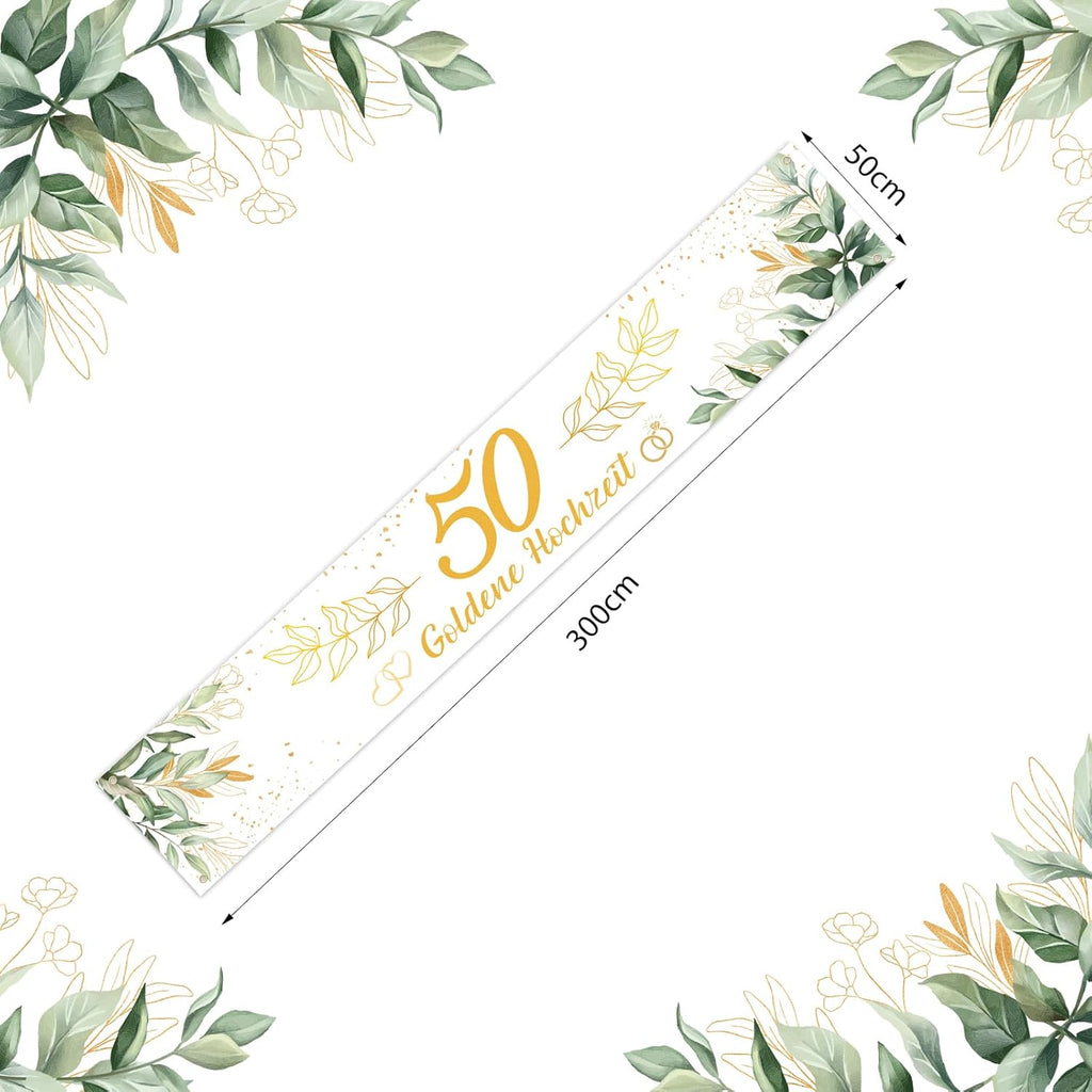 Bannière de mariage dorée