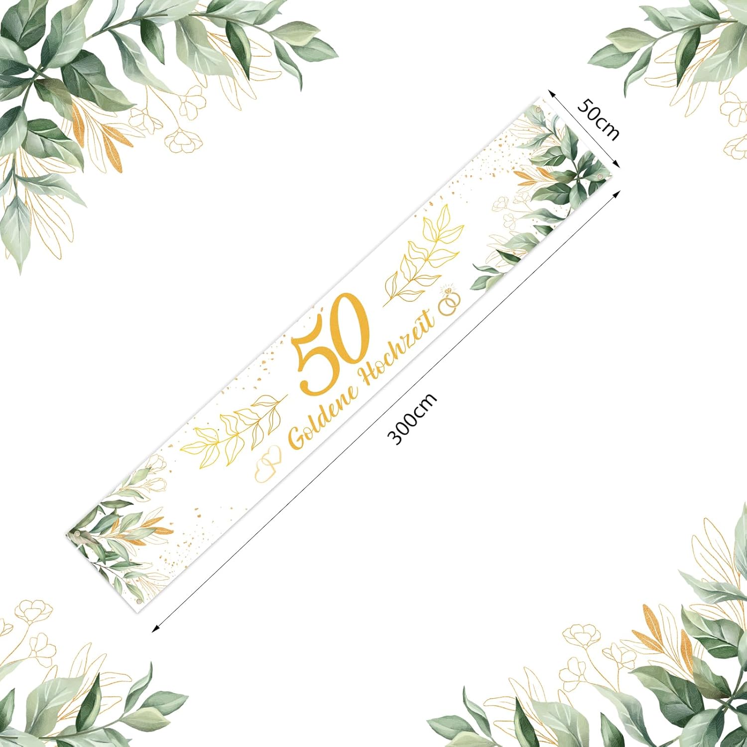 Bannière de mariage dorée