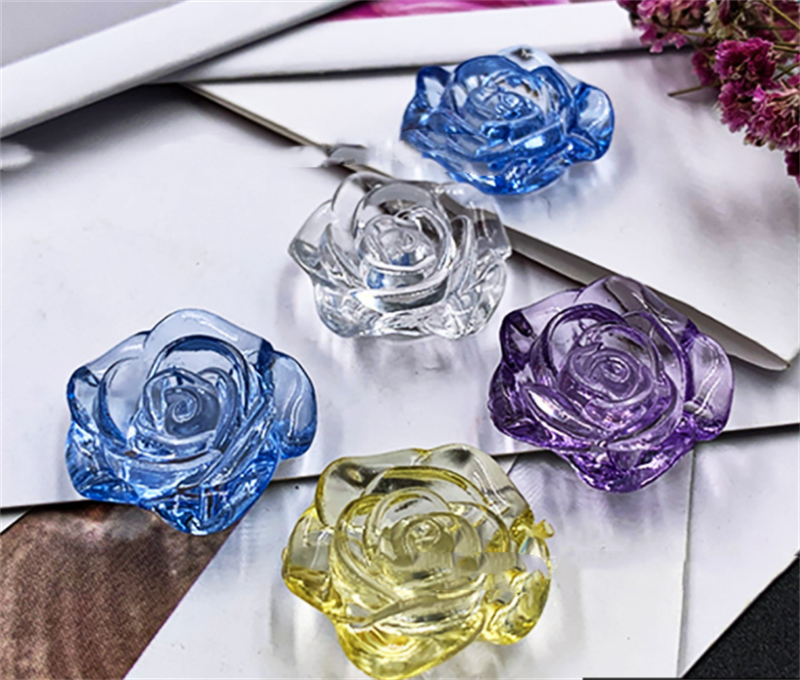 Transparent AB coloré surligneur trou droit Diy perles faites à la main
