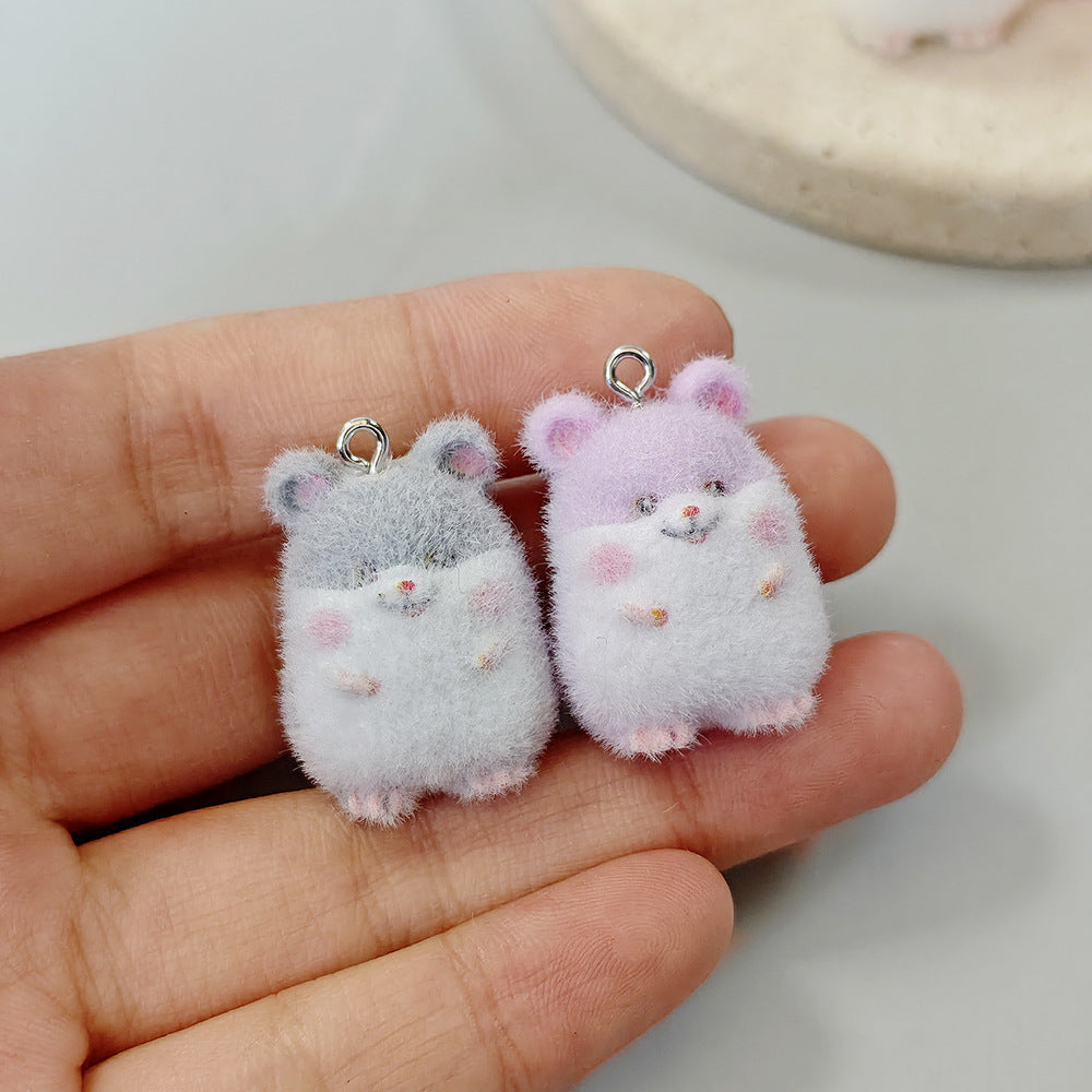 Accessoire porte-clés animal de hamster flottant en résine