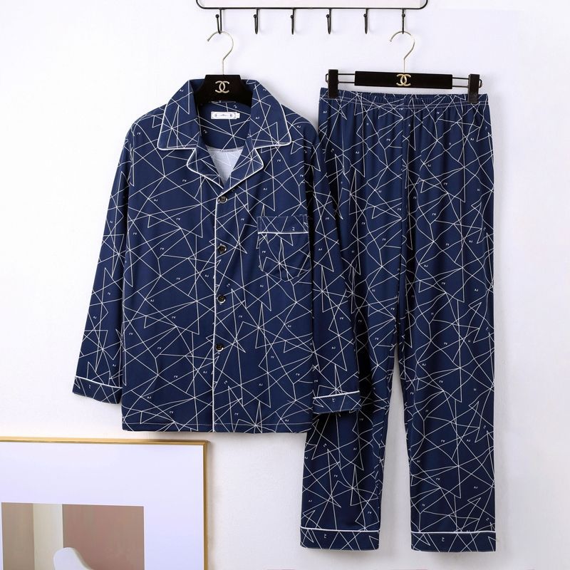 Hommes Minimalist Long Sleeve Loungewear Pajamas