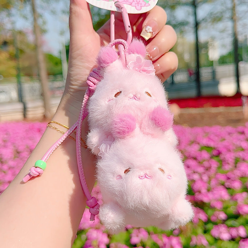 Mignon cerise Blossom Kitten Plush Rangement Kawaii Sac Charm