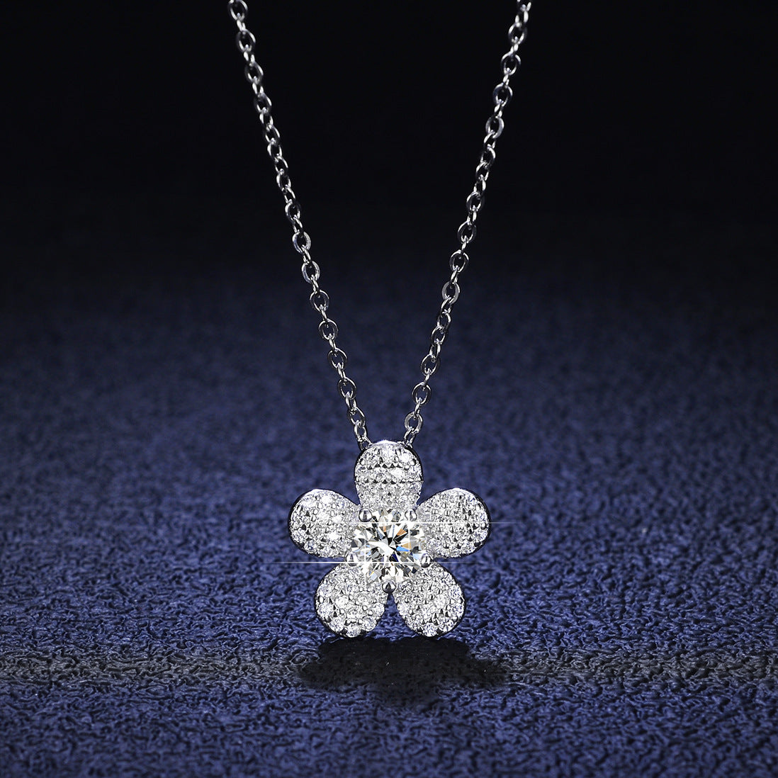 925 Sterling Silver Pendant 1 Carat Moissanite Necklace Silver Choker