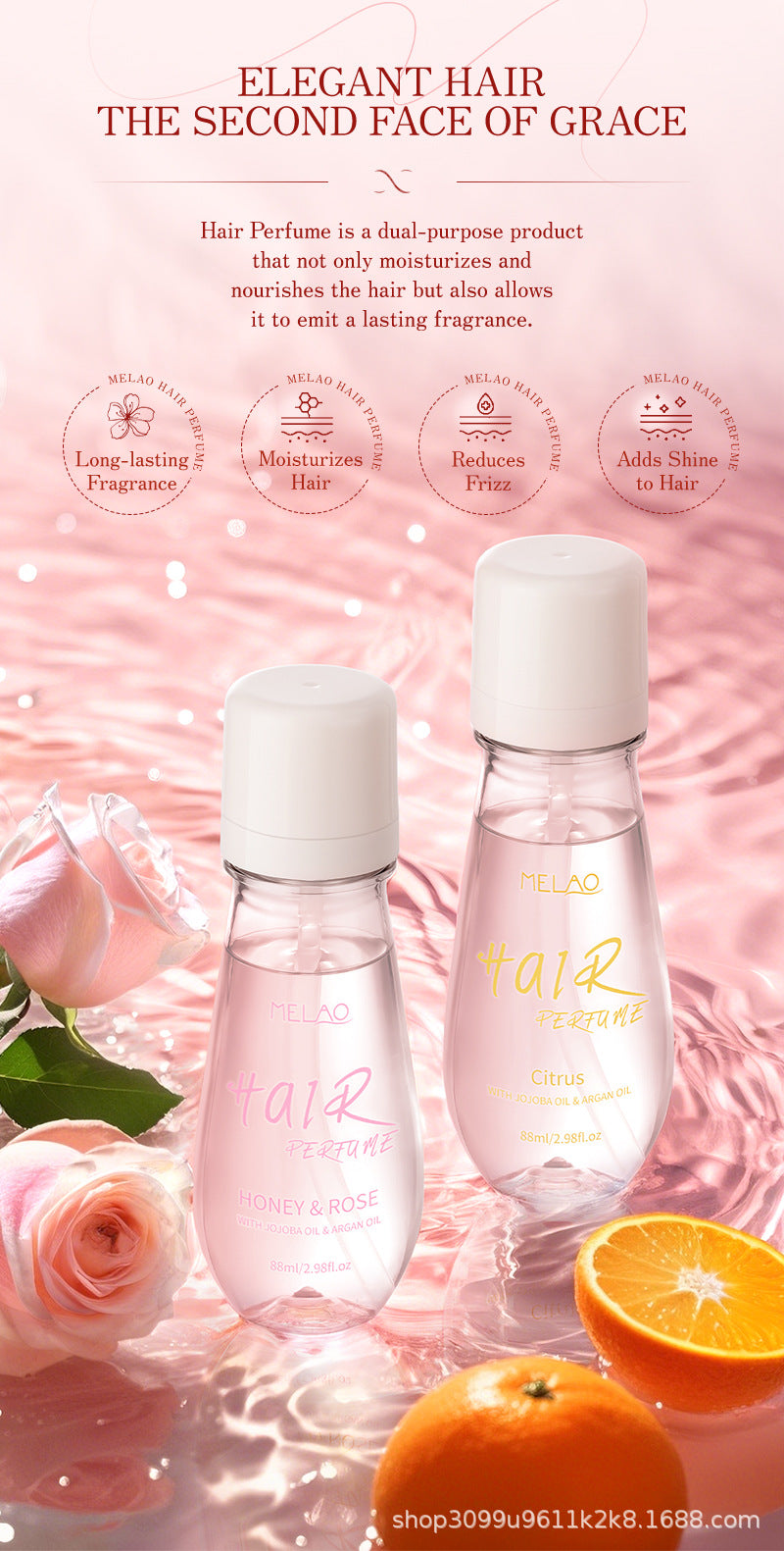 Vaporisateur de parfum pour cheveux 88ml Parfum longue durée Parfum sans alcool