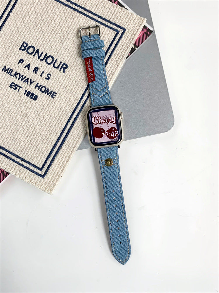 Élégant style de bracelet de montre rétro denim d'été