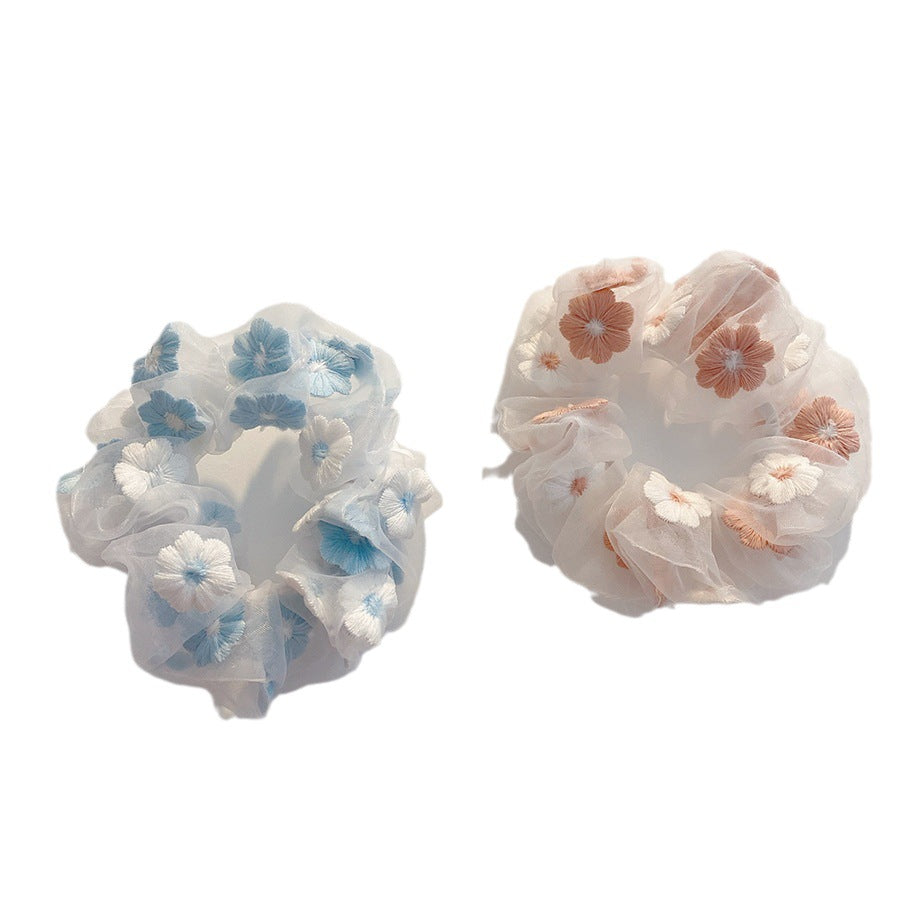 Flower Tie Hair Ring Organza Head Rope Accessoires de cheveux pour filles
