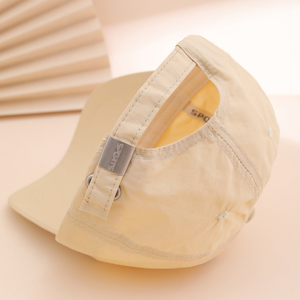 Version coréenne d'une simple lettre brodée de couleur solide Séchage rapide Casquette de baseball avec A